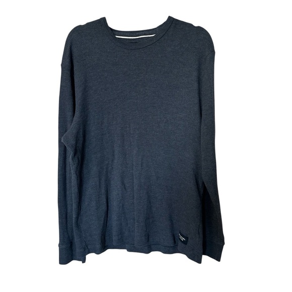 Abercrombie & Fitch Men’s Long Sleeve Dark Grey Waffle Knit Sweater Sz XXL GUC - Picture 1 of 8